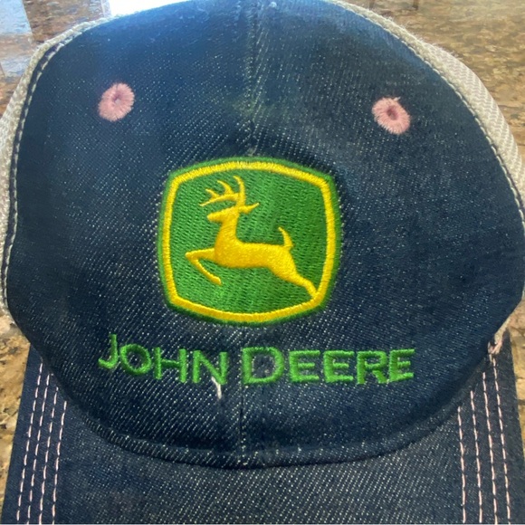 JOHN DEERE Tractors Farming Denim Mesh Women’s OS Strap Back Baseball Hat - Picture 2 of 5